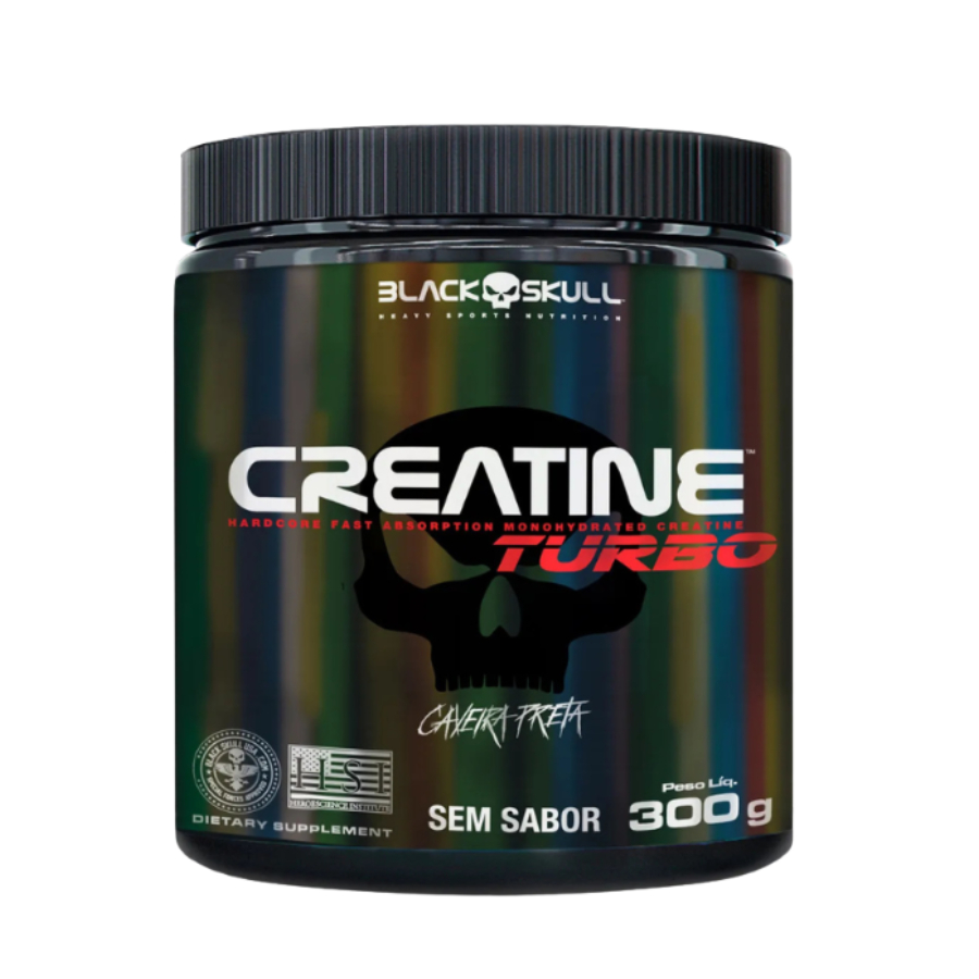 Creatina Black Skull Turbo 300g em Pó para Treino