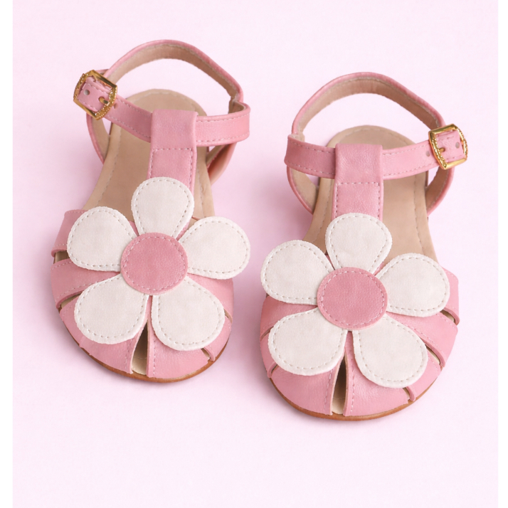 Sandália Menina Bebê Infantil Florzinha Rosa Amarelo Lilás Fashion Confortável Antiderrapante Ajustável Promoção