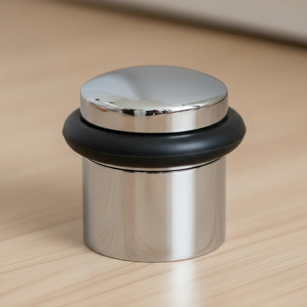 Batedor Amortecedor com anel borracha Porta Piso Chão Aluminio Polido Metal