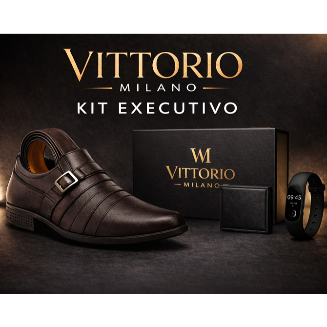 Sapato Social Masculino Vittorio Milano + Kit Executivo. em Oferta na Shopee