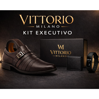 Sapato Social Masculino Vittorio Milano + Kit Executivo. em Oferta na Shopee