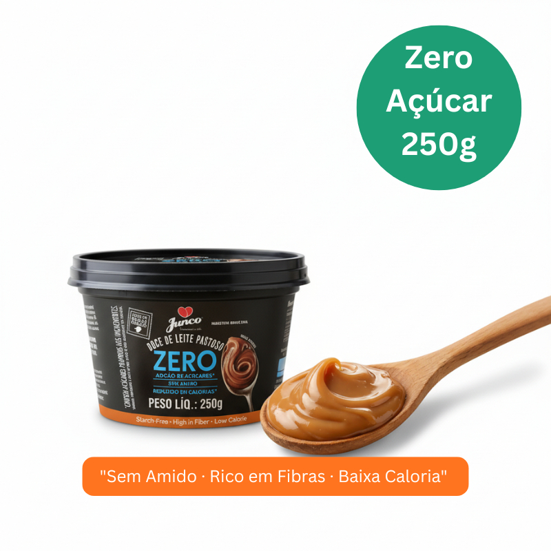 Doce de Leite Zero Açúcar Pastoso 250g | Rico em Fibras | Sem Amido | Reduzido em Calorias