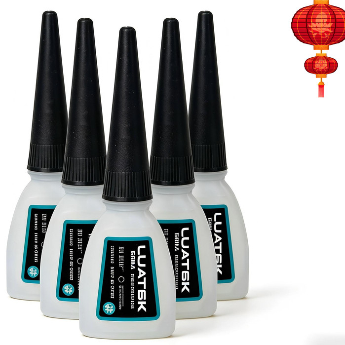 KIT 2 / 4 / 6 pcs  Cola Instantânea Luatek 5g Unha Para Postiça Fibra e Pedrarias Bico Fino