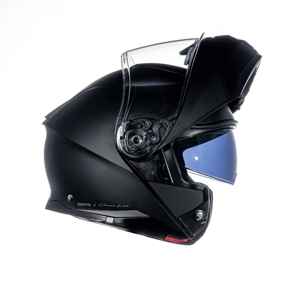 Capacete Moto Escamoteável Marca Bieffe Premium - B-Dynamic Preto Fosco Robocop