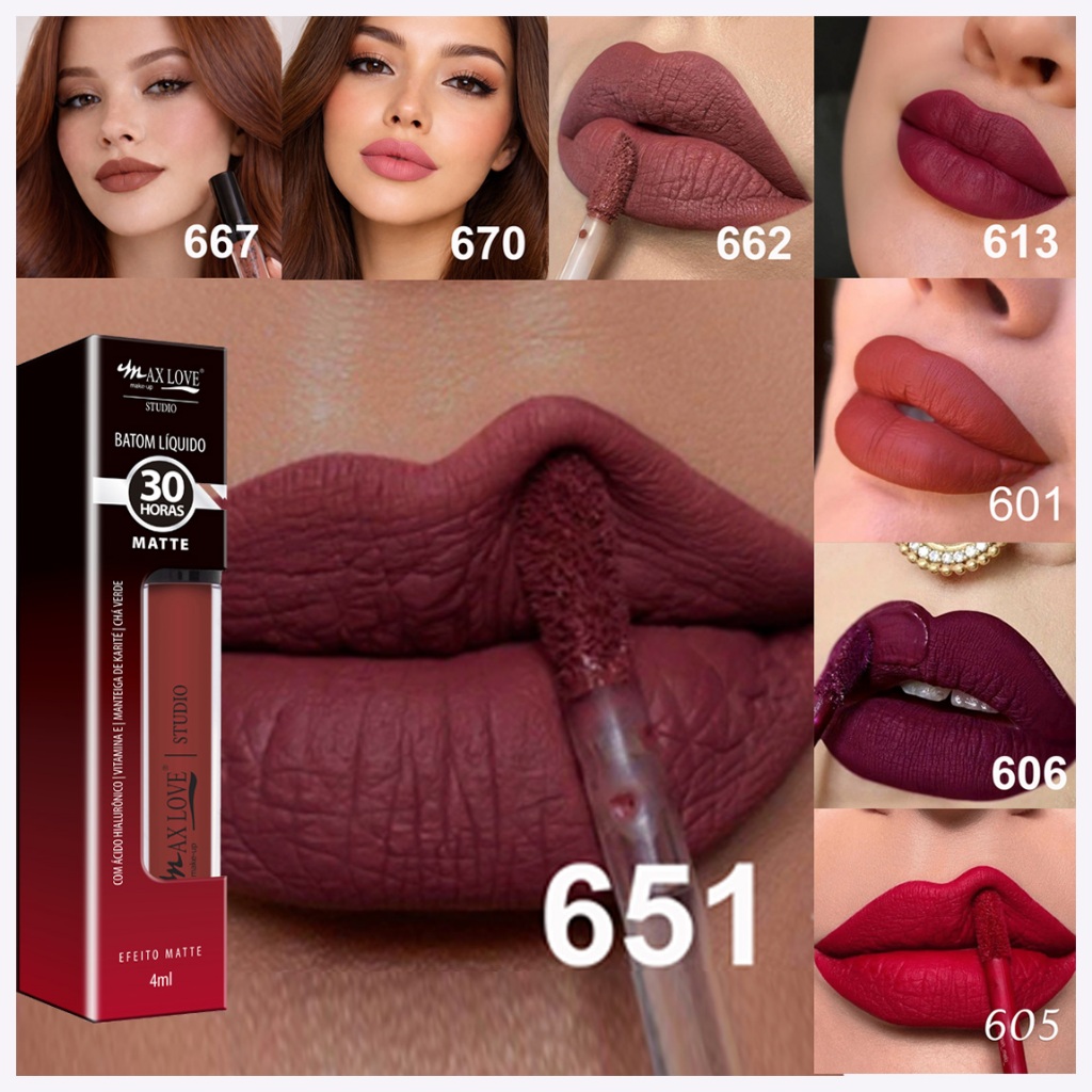 Batom Líquido Matte Nude Hidratante Fixação de Longa Duração Não Transfere Escolha as Cores Vermelho