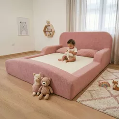 Cama Montessoriana Casal Encanto 100% Espuma Rosa Keiko