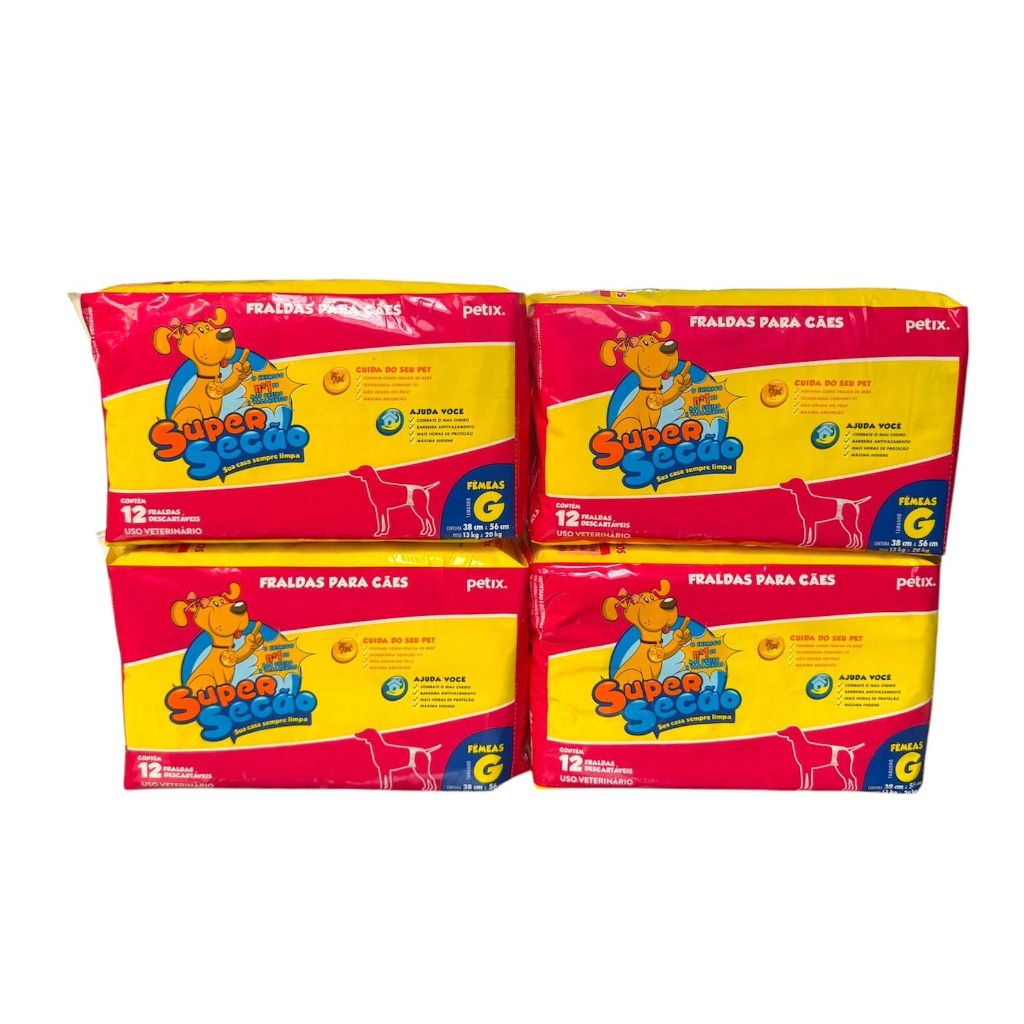 4 Pacotes Fraldas Super Secão G Fêmea Descartável Pet Cachorro Cães
