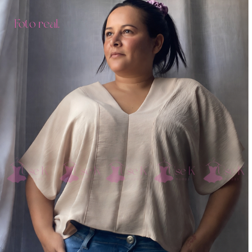 Blusa Soltinha Feminina Decote V Costas com Amarração Manga Morcego em Oferta na Shopee