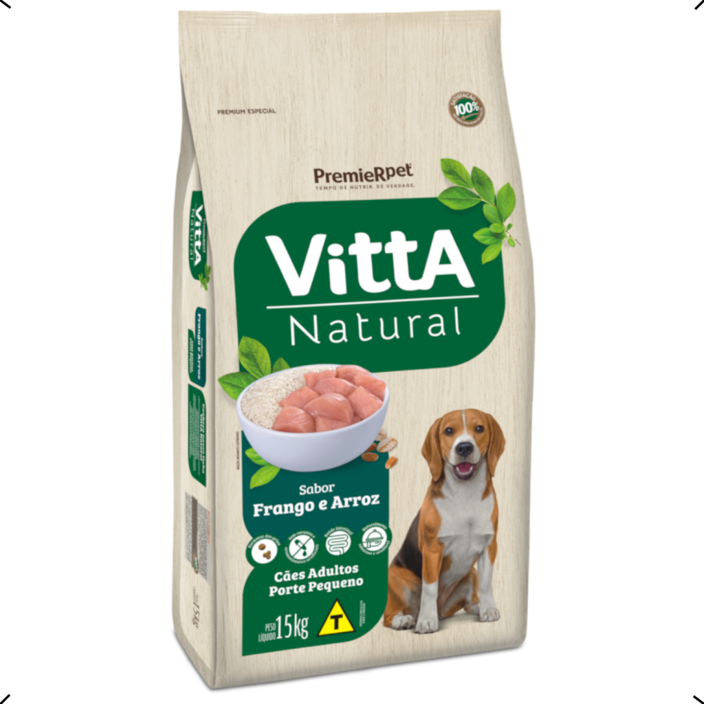 Ração Premier Vitta Natural Cães Adultos Raças Pequenas Frango 15kg em Oferta na Shopee