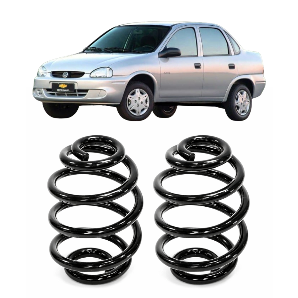 Par de Molas Traseiras Reforçadas GNV Chevrolet Corsa 1995-2009 – Suporte Extra de Carga