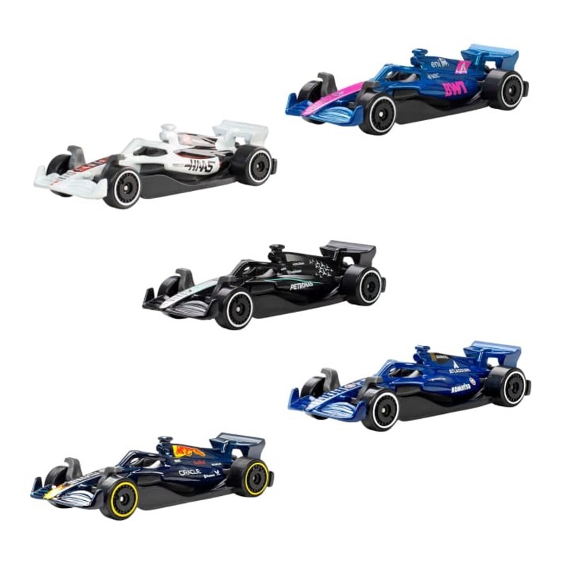 Pack 5 Carrinhos 1:64 Hot Wheels Formula 1 - Mattel
