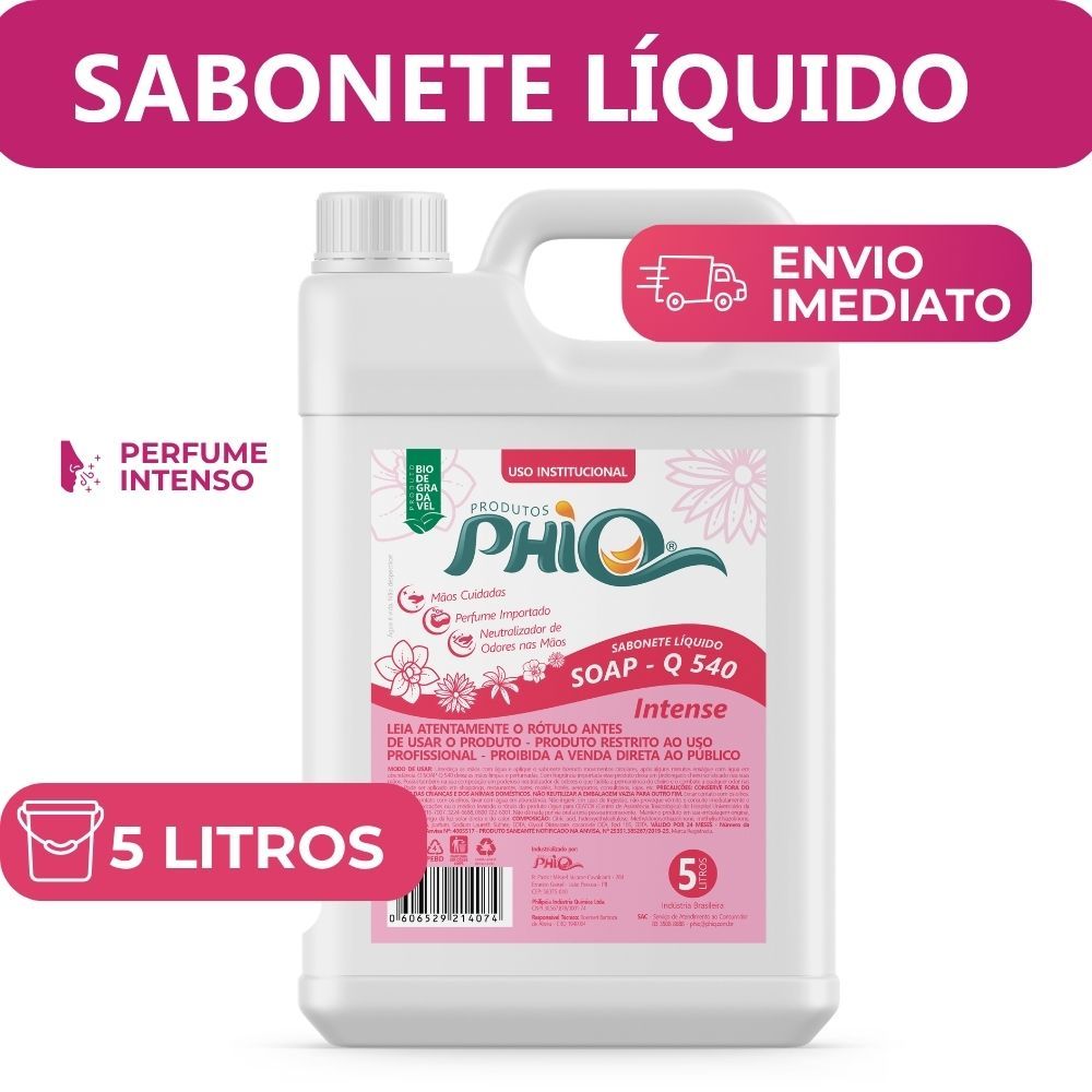 Sabonete Líquido 5L Intenso Mãos Corpo Hidratante Perolado pH Neutro Premium