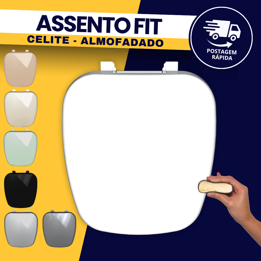 Tampa Assento Para Vaso Sanitário Banheiro Almofadado Luxo Fit Celite Durín