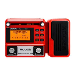 Pedaleira Multiefeitos Mooer GE100SE Edição Especial Vermelha Display Lcd 80 Presets 66 Efeitos