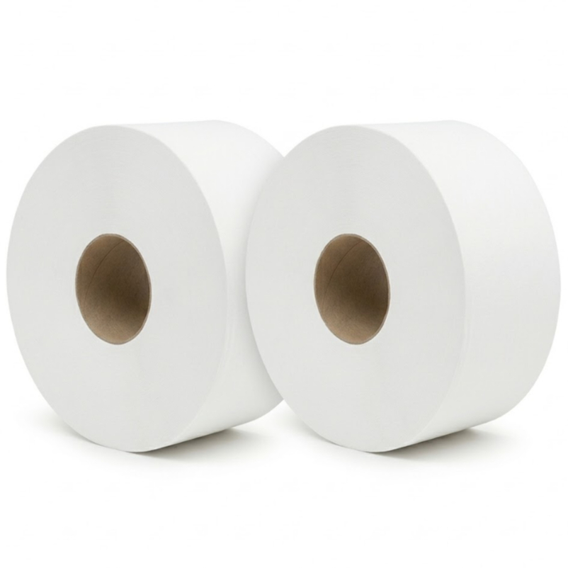 Kit 2 Papel Higiênico Rolão Institucional  Encardidinho 300m - Folha Simples 100% Fibras Naturais