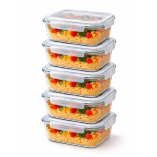 Kit de 1, 2, 3, 4 e 5 Marmitas Vidro 630ml Hermética Com Tampa Trava – Pote Borossilicato Forno Freezer Micro-ondas em Oferta na Shopee