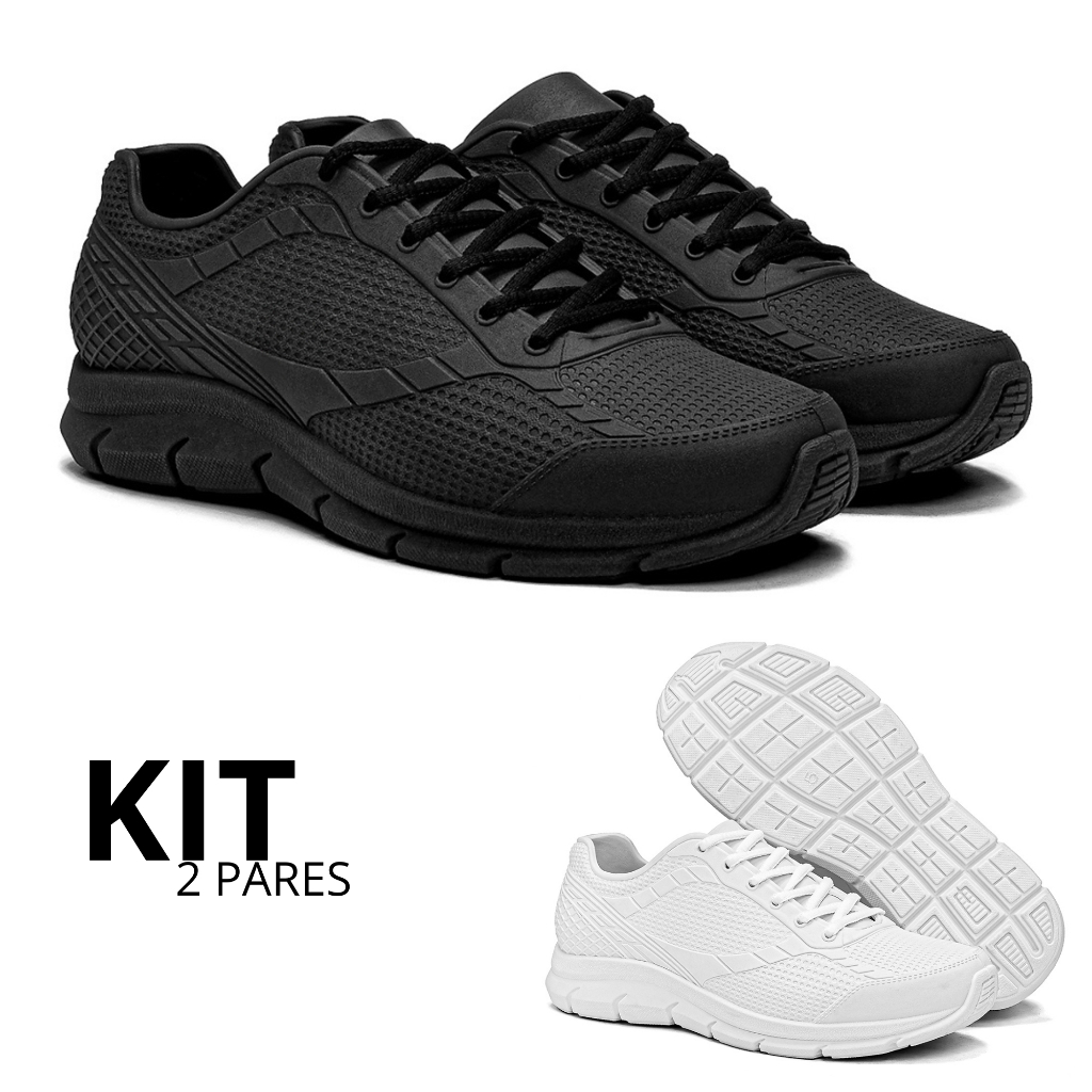 Kit 1 e 2 Pares Tenis Feminino Impermeável Academia Esporte em Oferta na Shopee