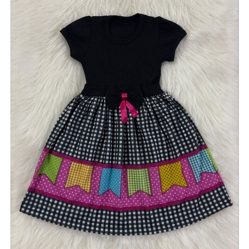 Vestido Festa Infantil de Menina Temático Festa Caipira