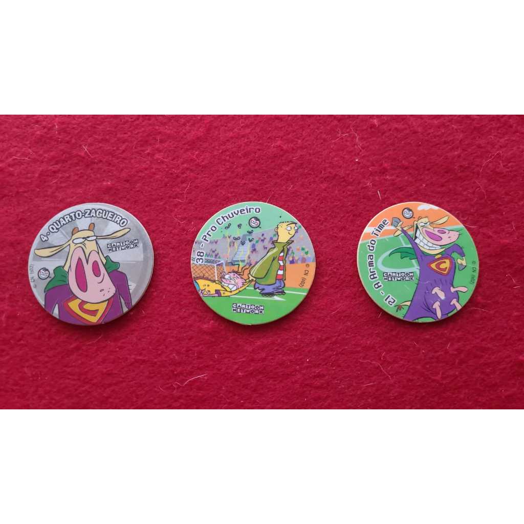 Lote com 3 Tazos Toon Tazo na Copa Elma Chips