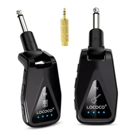 Sistema Sem Fio Guitarra e Violão LG-01 UHF Transmissor e Receptor Recarregável