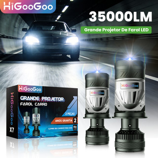 HiGooGoo Par Lâmpadas LED H4 H7 com Lente 180W 35000LM 9-60V 6500K Para Farol de Carro Luz
