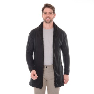 Cardigans Masculino Softh Preto Com Pelinhos na Gola