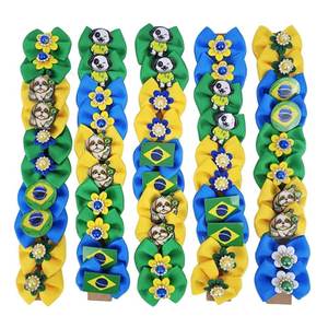 Kit Lacinhos P/ Banho E Tosa Pet Shop Acessórios - Brasil Copa do Mundo