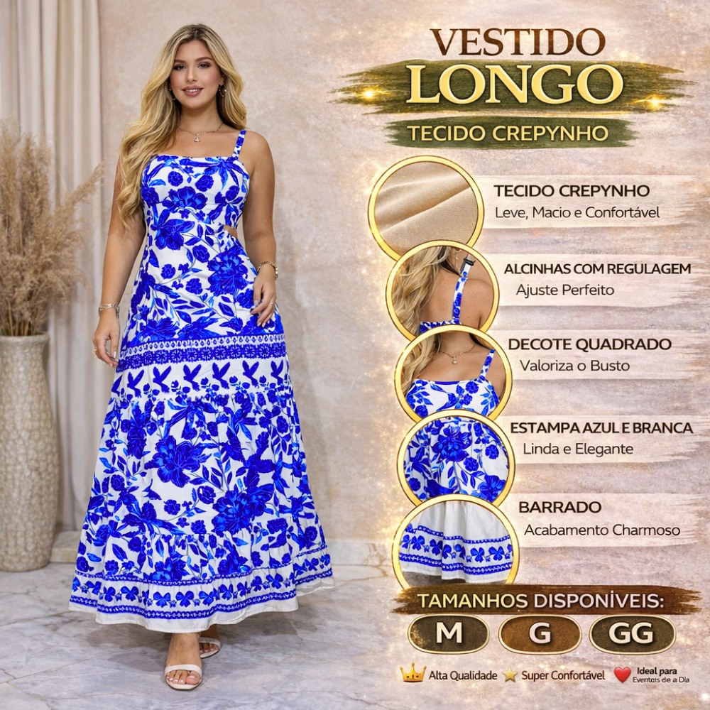 vestido longo tropical feminino traz um visual vibrante, moderno e super confortável.