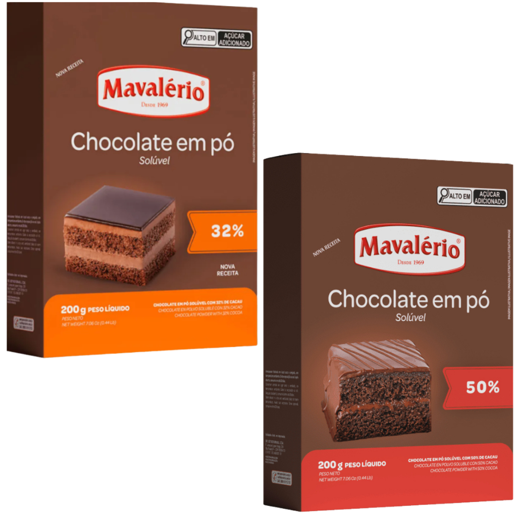 Kit C/ 2 Chocolate Cacau em Pó 32%  ou 50%  Mavalerio em Oferta na Shopee