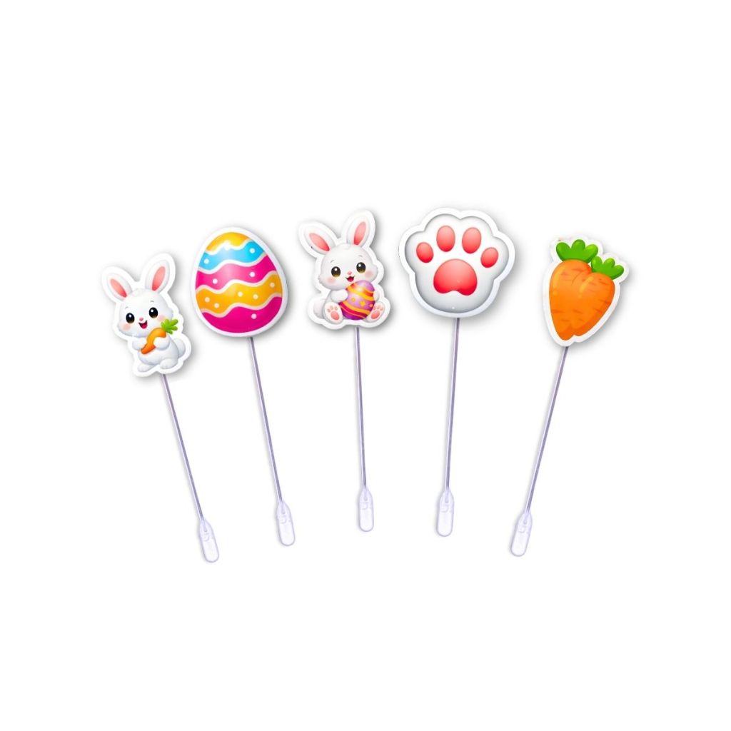Kit 10 Topper Páscoa Sortido Doces Palito Decorativo Palito
