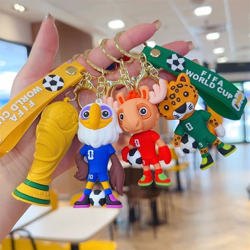 Copa do Mundo Mascotes Futebol FIFA 2026 - Maple, Clutch, Zayu - Lembrança Presente para Torcedores, Enfeite para Carro