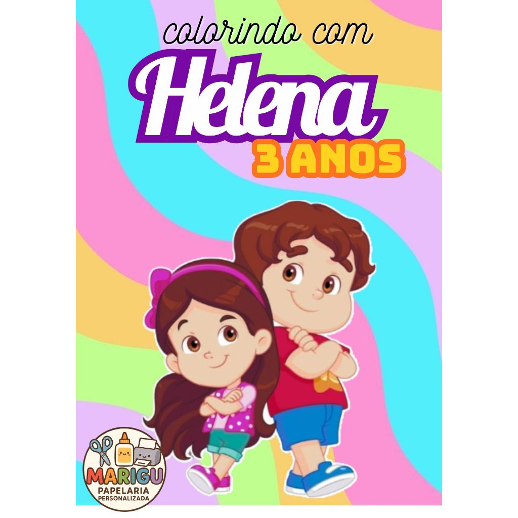 Mini Livro de colorir personalizado lembrancinha aniversario Maria Clara e JP