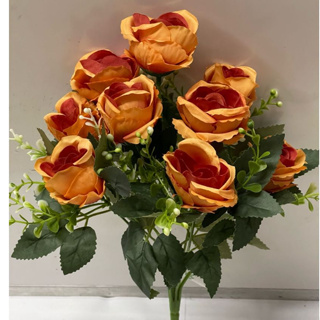 Rosa com 9 flores (bolinha)  Altura total do galho: 37 cm  kit com 1/2/3/4 em Oferta na Shopee