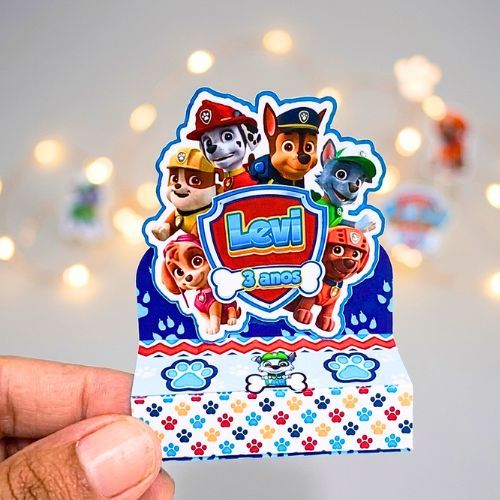 Porta Bis Duplo Patrulha Canina Personalizado | Lembrancinha Infantil Aniversário com Nome e Idade/lembrancinha patrulha