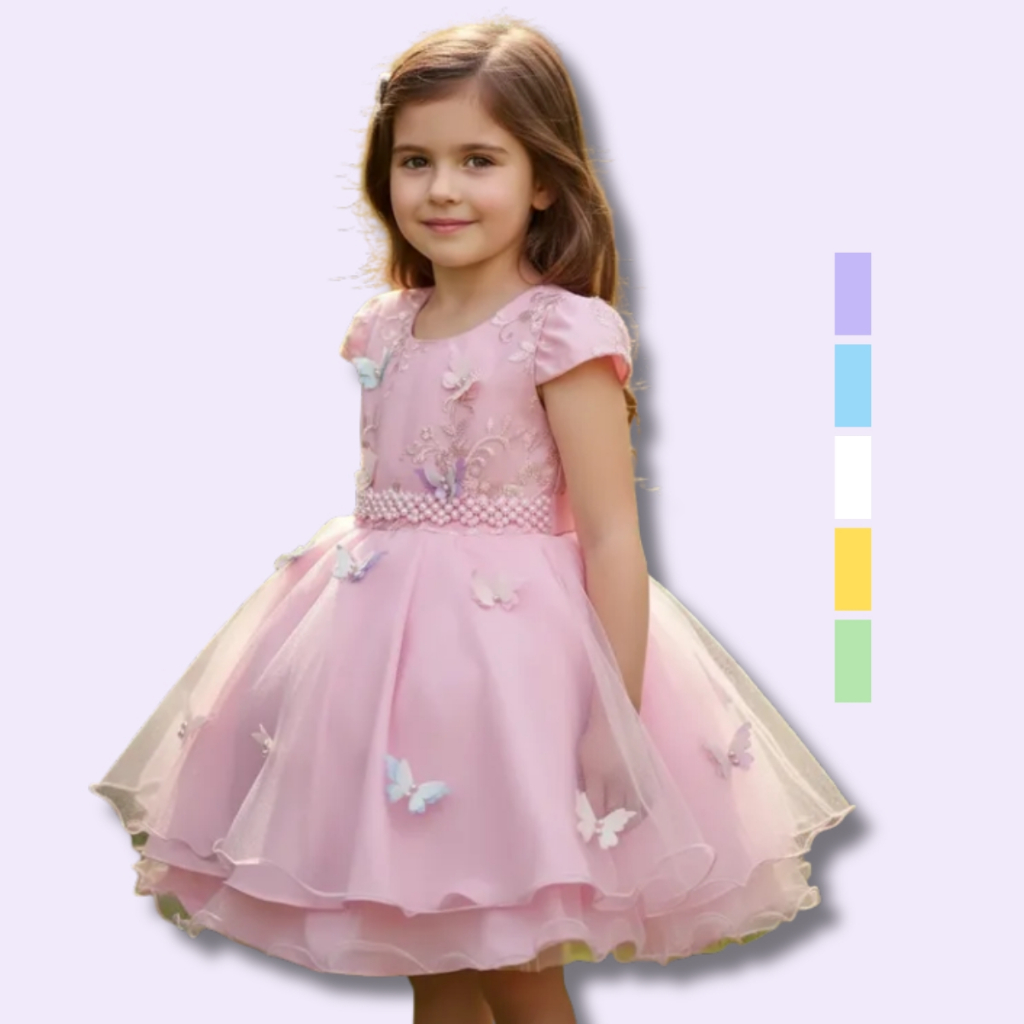 Vestido De Festa Infantil Luxo Jardim Encantado Borboletas Curto em Oferta na Shopee