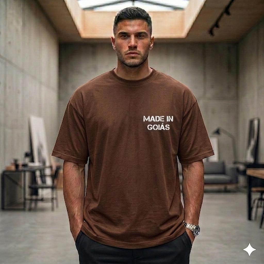 Camiseta Básica Unissex Masculina Camisa T shirt Estampada 100% Algodão Estampa Made In Goias Promoção