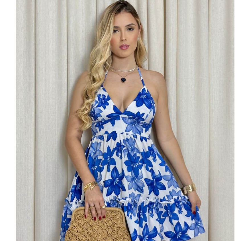 Vestido Boneca Feminino Estampado Floral Leve Moda Verão