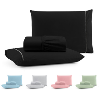 Jogo de Lençol 400 Fios Cama Solteiro Casal Queen King E Berço Micropercal Ponto Palito em Oferta na Shopee