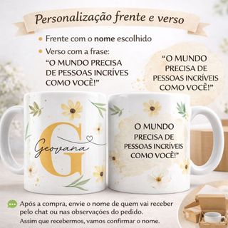 Caneca Personalizada com Nome Presente Criativo e Exclusivo Porcelana 325ml