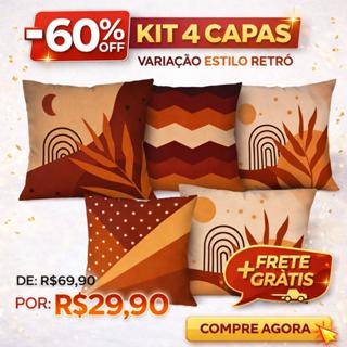 Kit com 4 Capas para Almofadas Decorativas 45x45cm em Oferta na Shopee