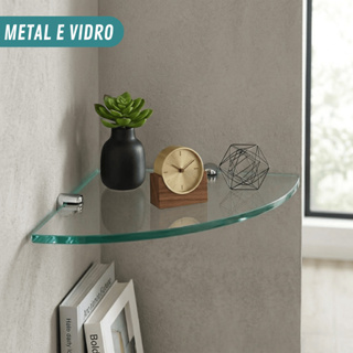 Prateleira Grande de Vidro Canto 25x25cm Porta Shampo Montagem de Parede Banheiro Casa e Organização em Oferta na Shopee