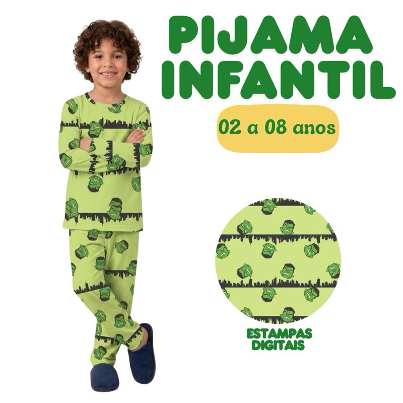 Conjunto pijama infantil menino personagem