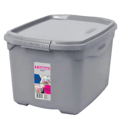 Caixa Organizadora Plástica Cinza Concreto 29L Flex Sanremo