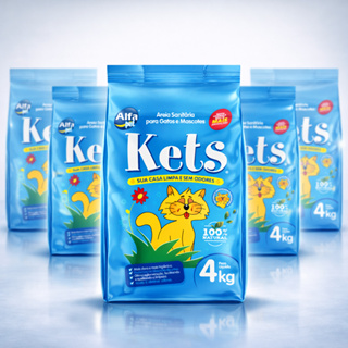 Kit 5 Areia Grossa Sanitária Kets Premium Higiênica Granulado Para Gatos 20kg em Oferta na Shopee