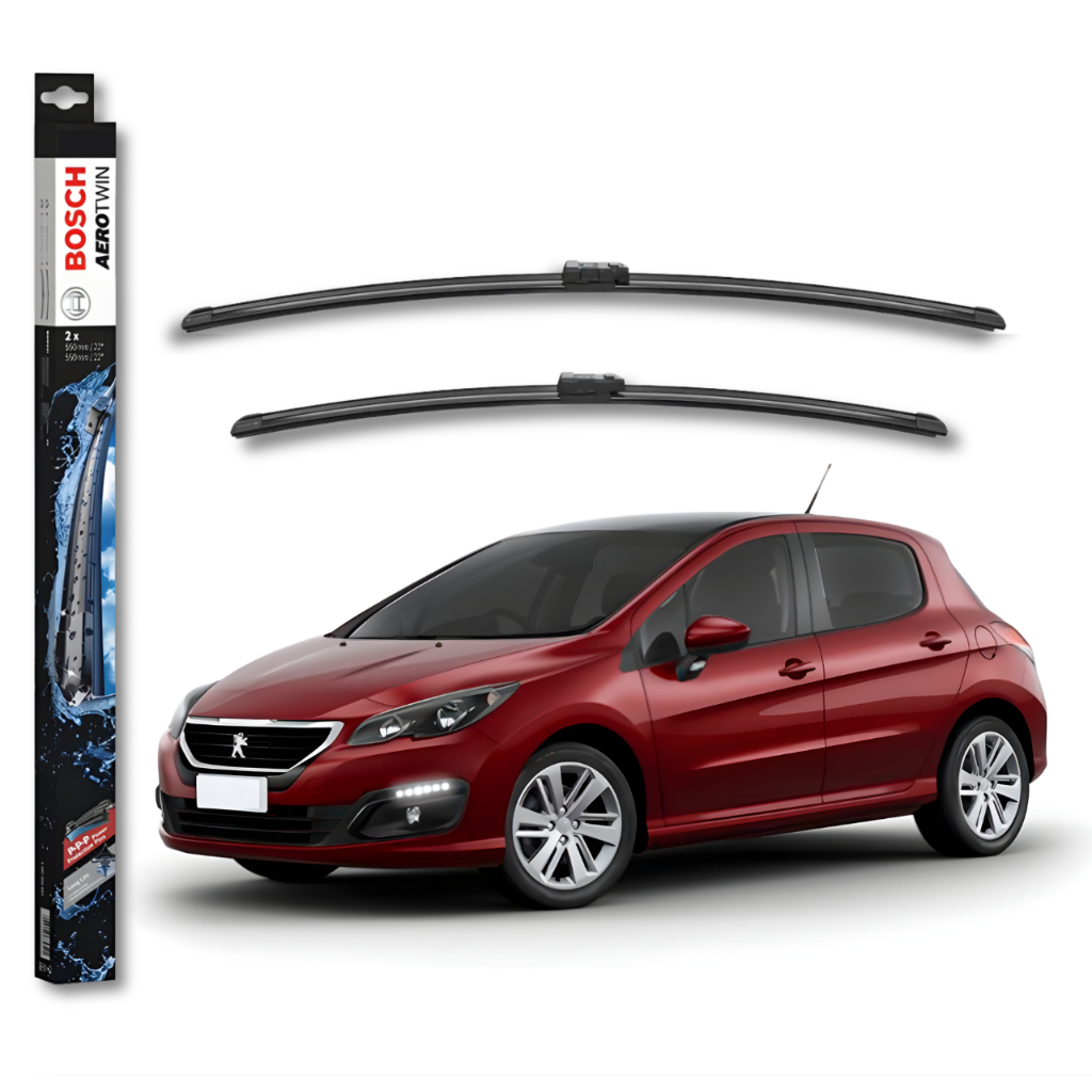 Jogo Limpador Para-brisa Bosch Peugeot 308 2011 2012 2013 2014 2015 2016 2017 2018 2019 Par