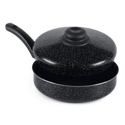 Frigideira Alta Antiaderente Com Tampa 18Cm Preto Nacional