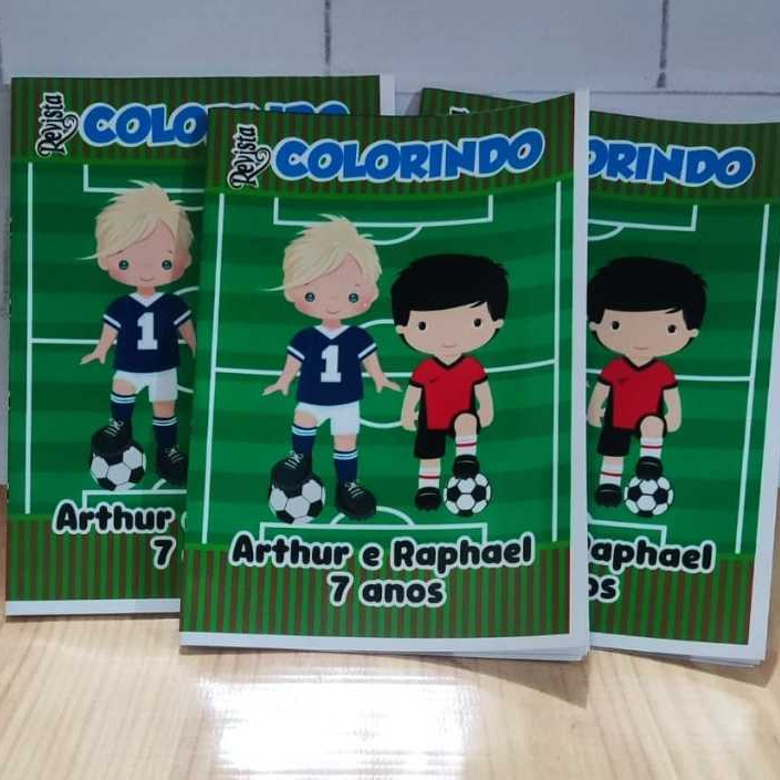 Revistinha de Colorir Personalizada Futebol – Lembrancinha de Aniversário Infantil