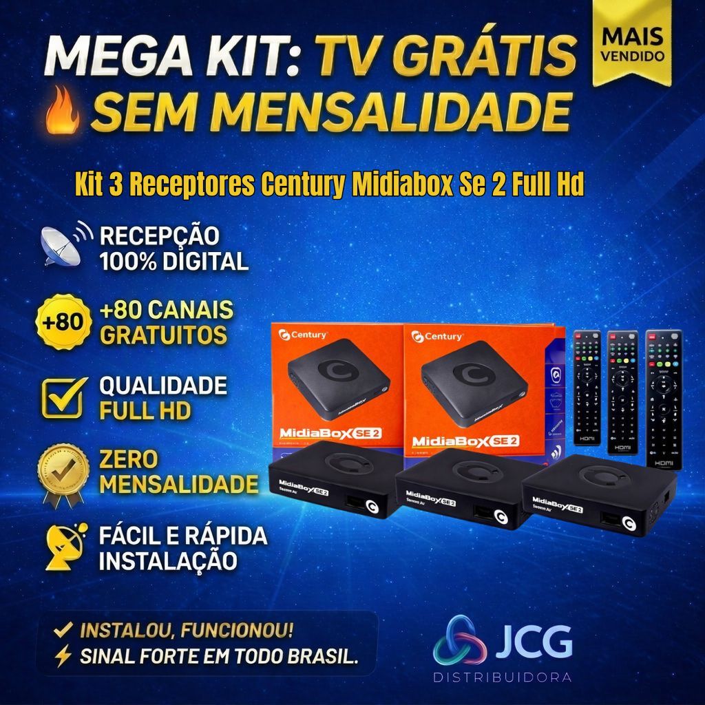 Kit 3 Receptor Century Midiabox Se 2 Full Hd