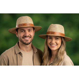 Chapéu de Palha Estiloso Aba Larga Unissex Premium Praia Fazenda Cowboy Verão Com Faixa Couro