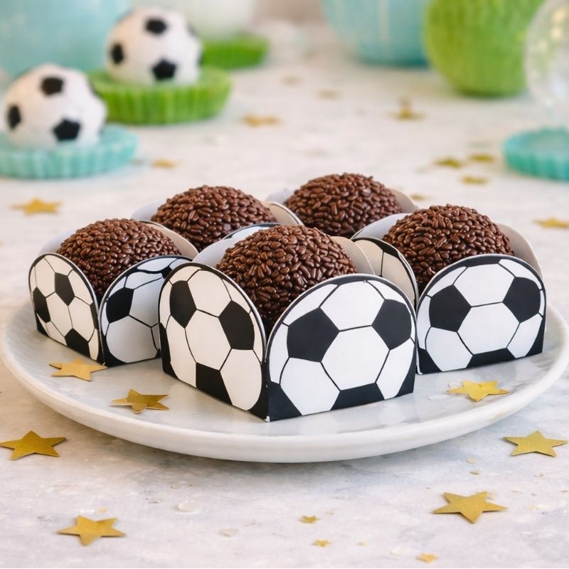 Forminhas Futebol para Brigadeiro Festa Infantil Decoração Mesa Doces